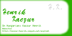 henrik kaczur business card